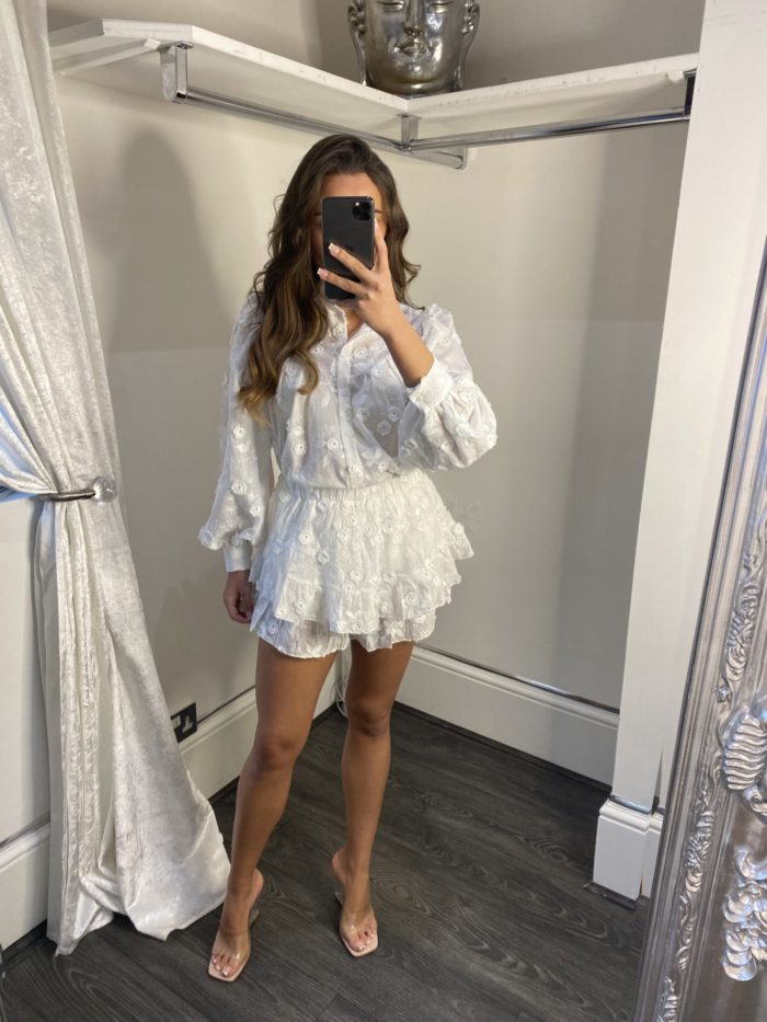Daisy Two Piece Top And Frilly Short Set