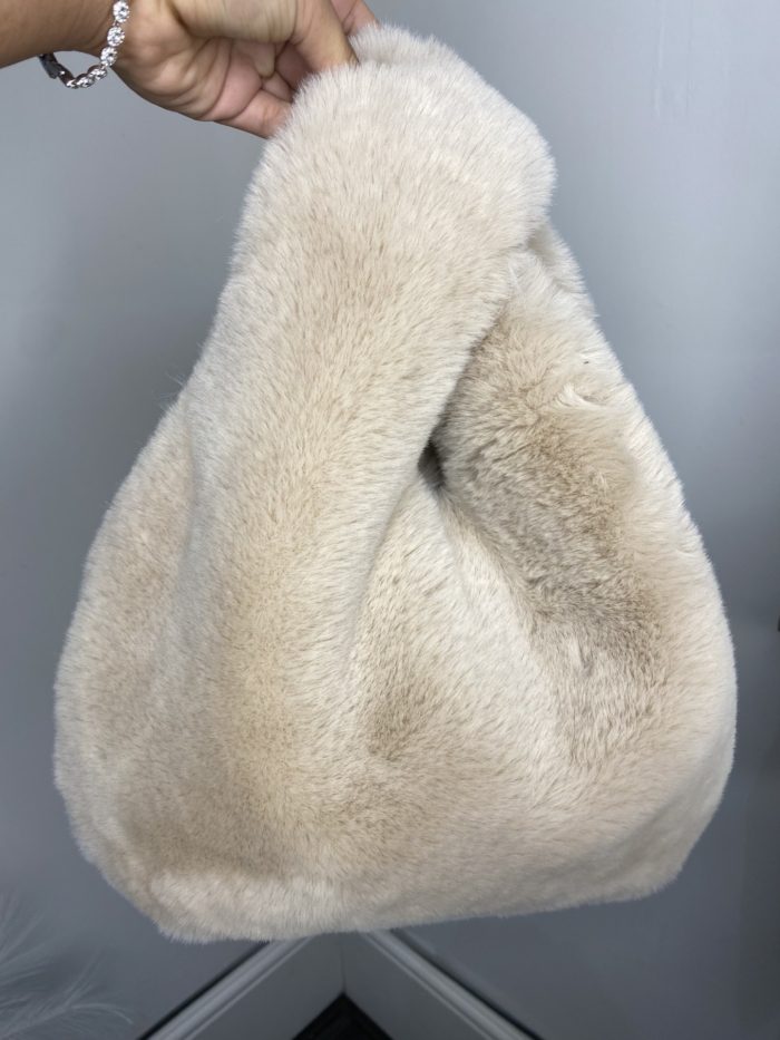 Cream Faux Fur Bunny Handbag