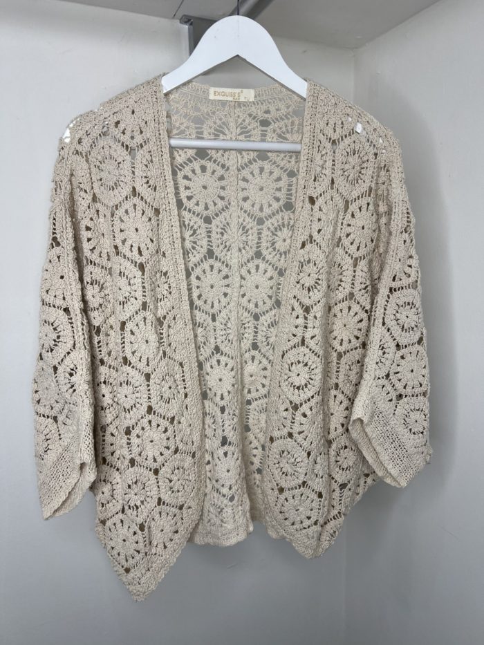 Crochet Bat Wing Cardigan - Image 3
