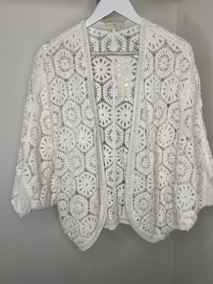 Crochet Bat Wing Cardigan - Image 4