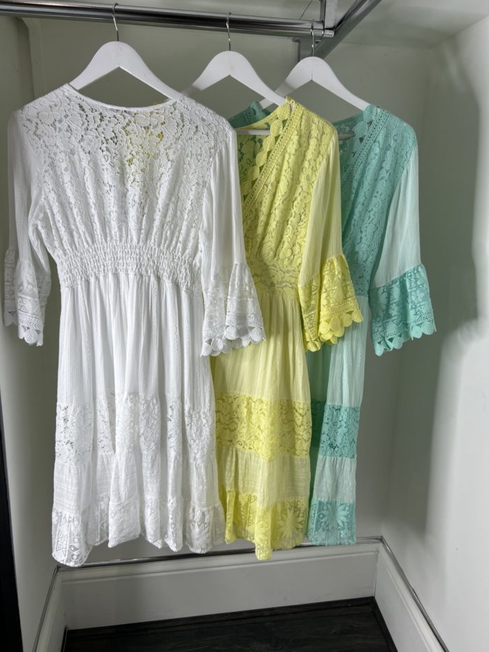 V Neck Floral Lace Dress - Image 5