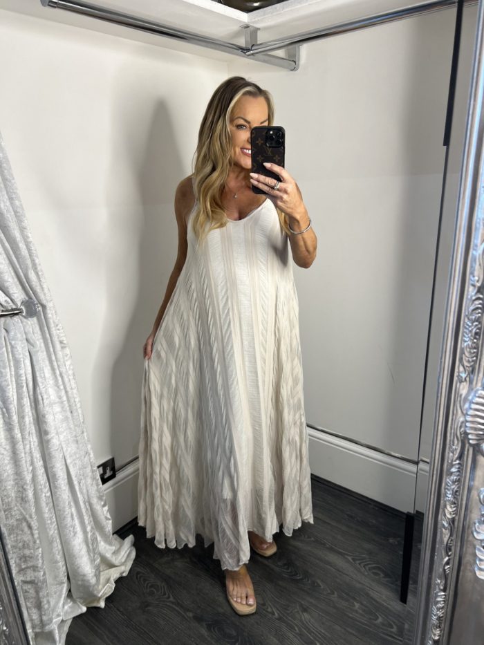 Mesh Overlap Stretchy Long Line Dress - Image 3