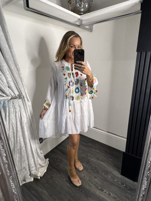 crichet colourful tunic top 1