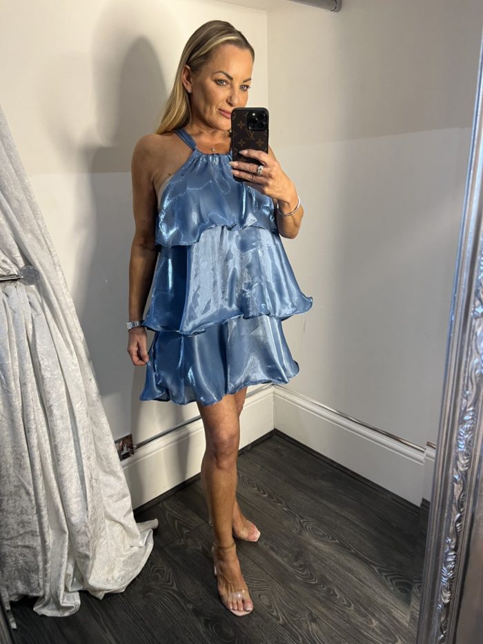 Petrol Blue Ra Ra Dress
