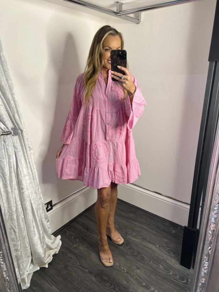Embossed Flared Tunic Dresses - Image 4