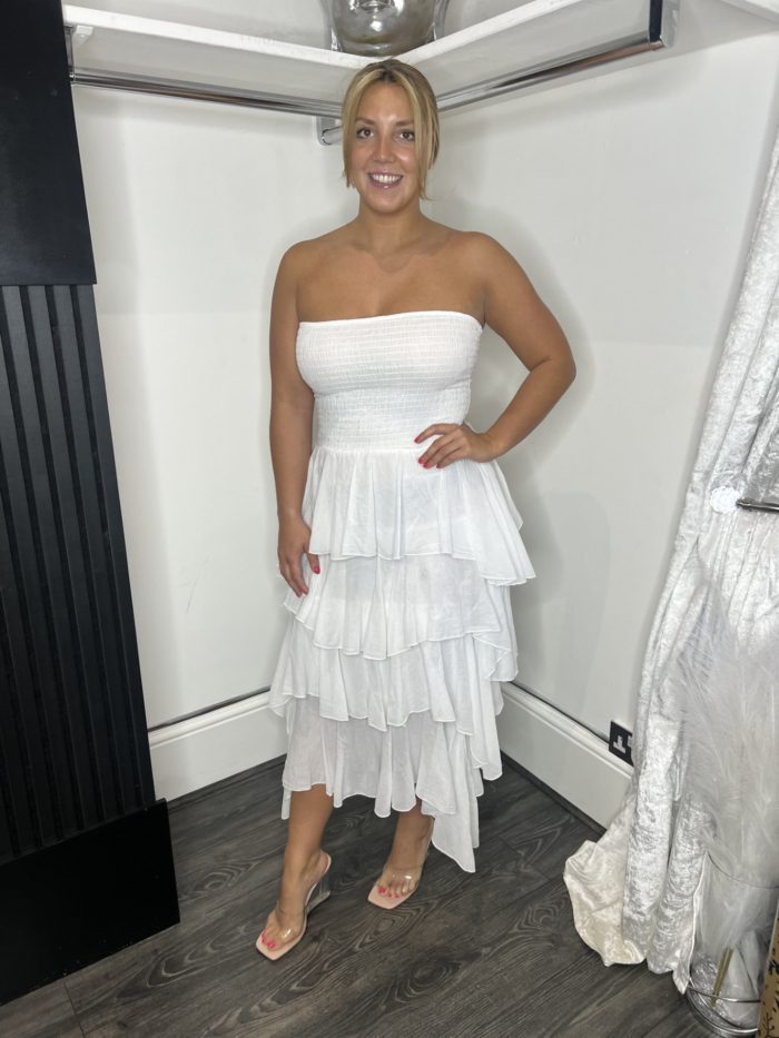 Bandeau Style Ra Ra Maxi Dress - Image 7