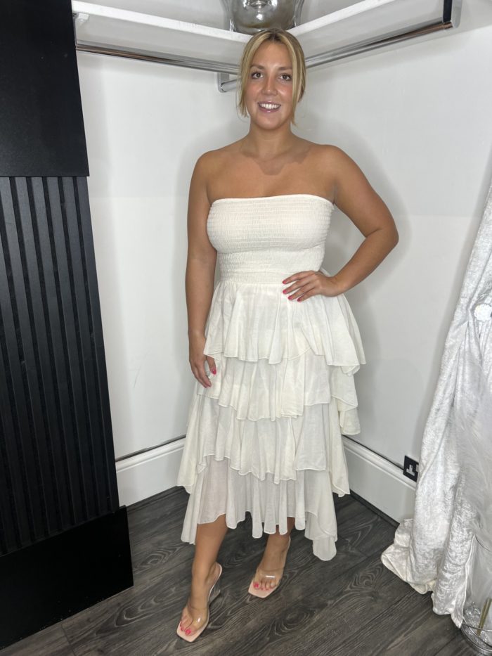 Bandeau Style Ra Ra Maxi Dress - Image 9