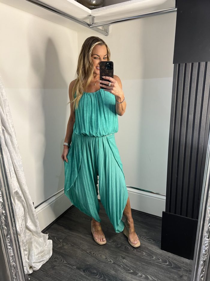 Split Side Jumpsuit With Spaghetti Strap