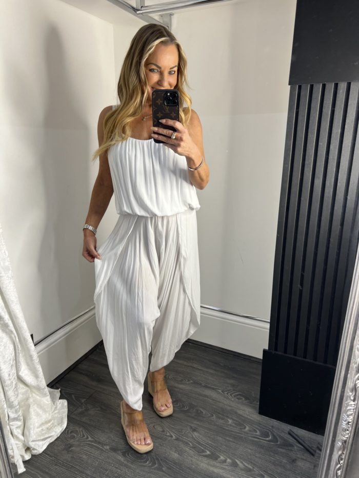 Split Side Jumpsuit With Spaghetti Strap - Image 4