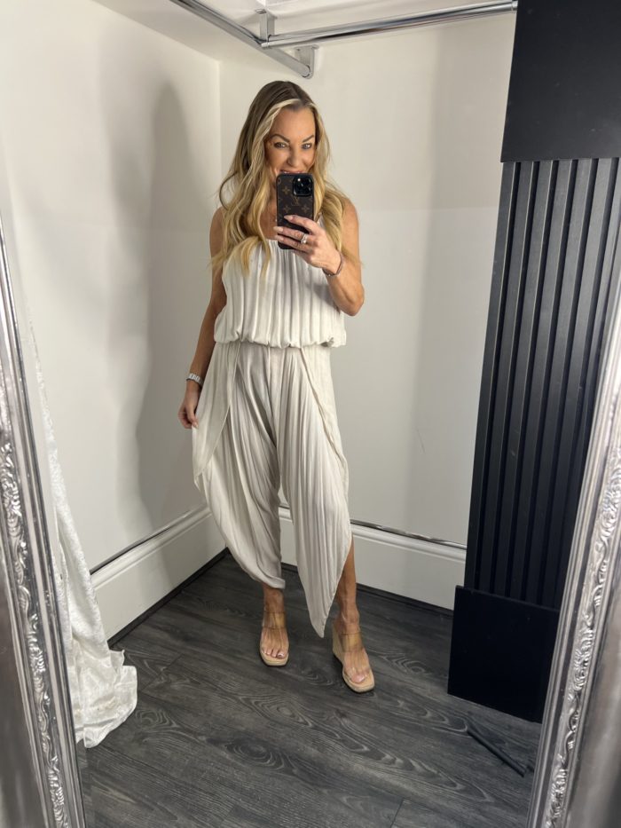 Split Side Jumpsuit With Spaghetti Strap - Image 5