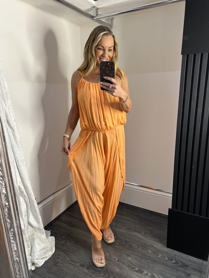 Split Side Jumpsuit With Spaghetti Strap - Image 6