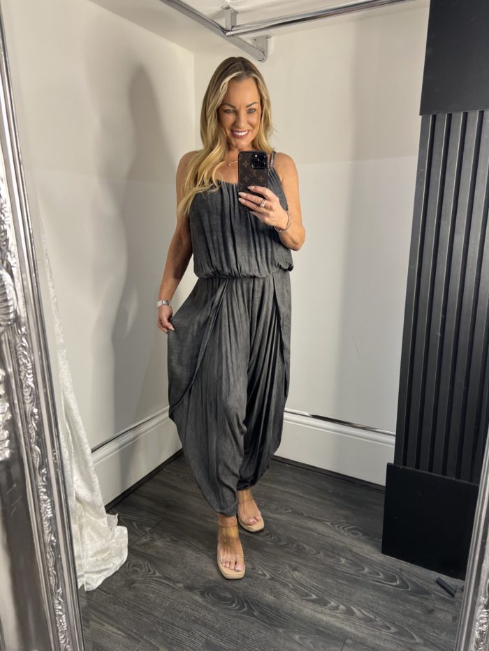Split Side Jumpsuit With Spaghetti Strap - Image 7