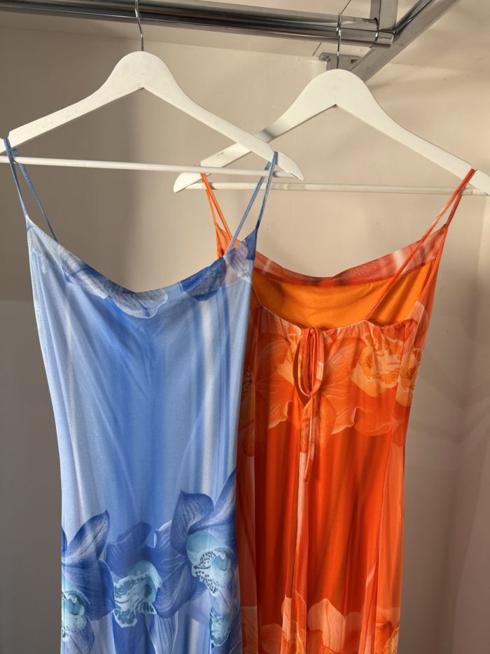 Mesh Floral Design Fitted Maxi Dress - Image 4