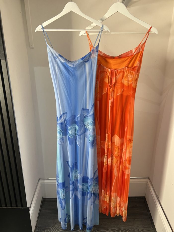 Mesh Floral Design Fitted Maxi Dress - Image 5