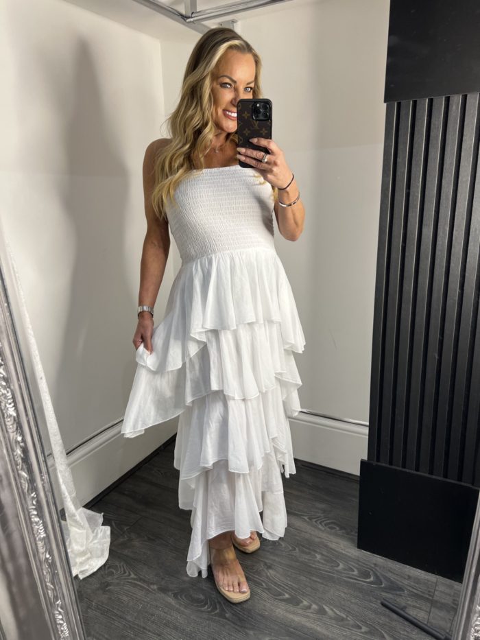 Bandeau Style Ra Ra Maxi Dress - Image 6