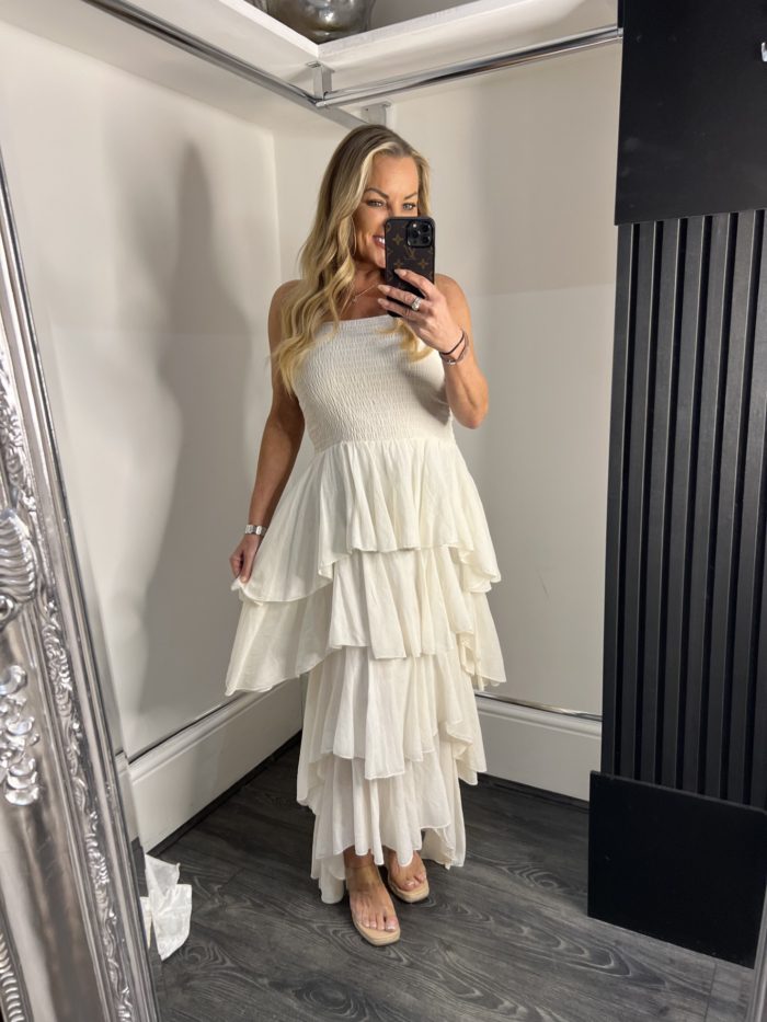 Bandeau Style Ra Ra Maxi Dress - Image 8