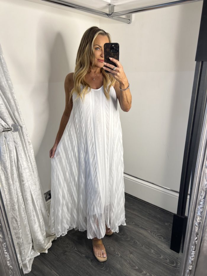 Mesh Overlap Stretchy Long Line Dress - Image 2