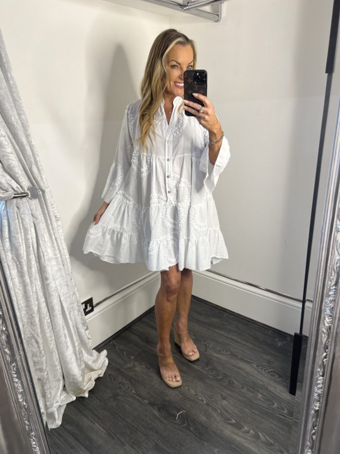 Embossed Flared Tunic Dresses - Image 5