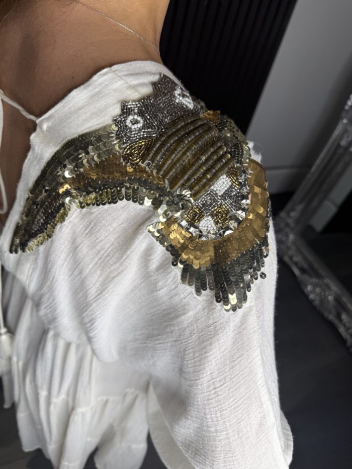 Sequin Embellished Elasticated Waist Tunic Dress - Image 3