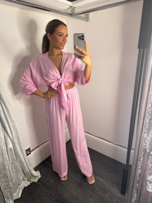 baby pink tie set