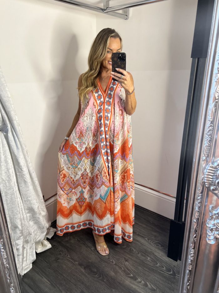 Satin Heel Halter Neck Maxi Dress - Image 3