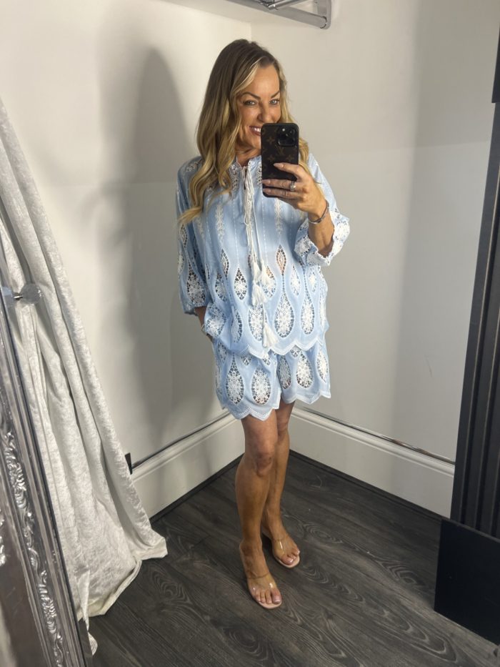 Tunic Top And Short Set With Lace Detail - Image 3