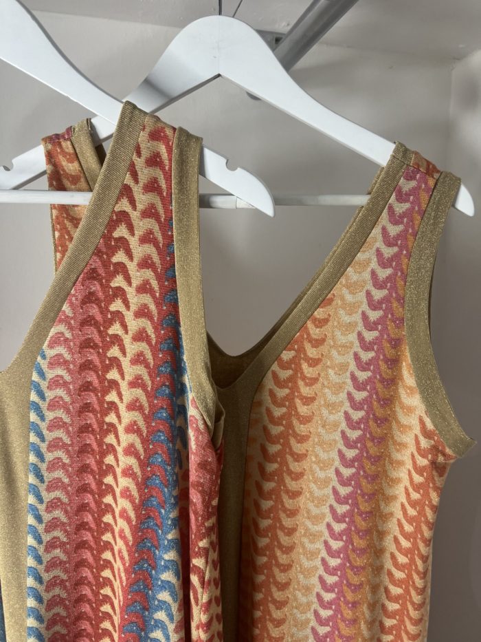 V Neck Maxi Dress With Gold Lurex Detail - Image 5