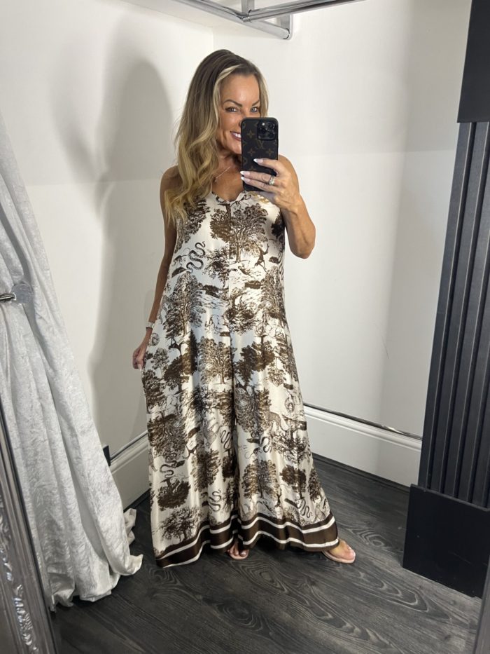 Printed Silk Mix Jumpsuit