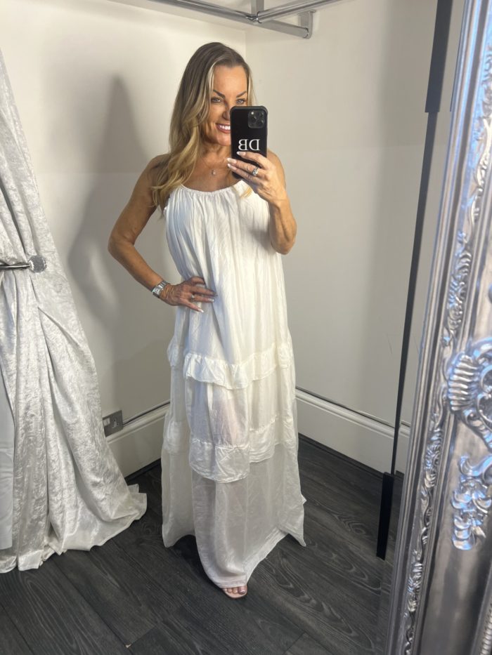 Double Frill Silky Maxi Dress - Image 2
