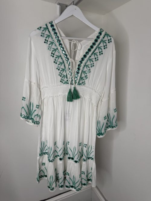 green mirror dress