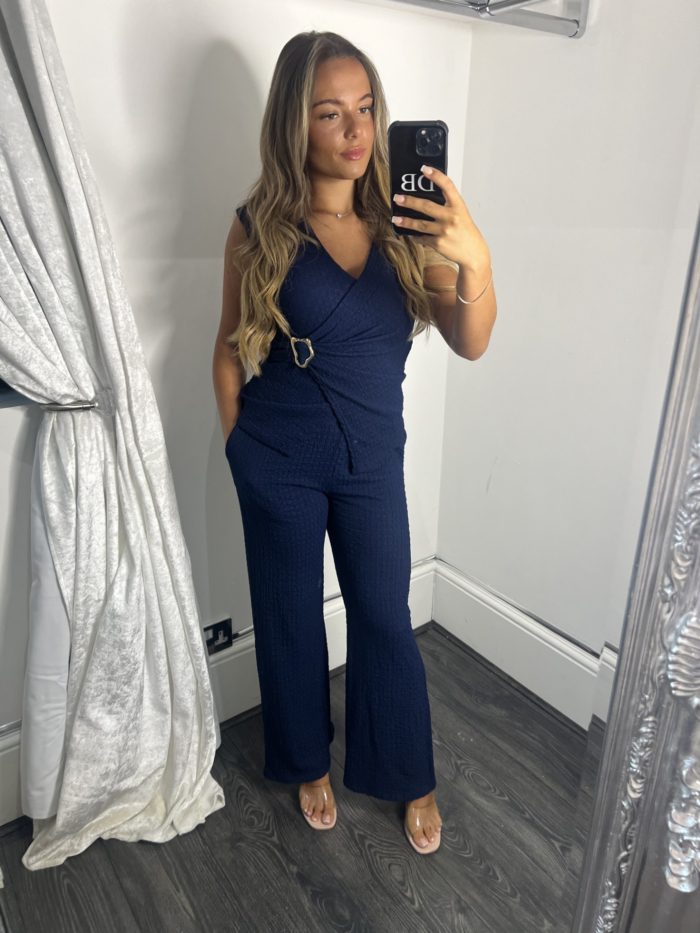 Waffle Lounge Set With Gold Buckle Detail