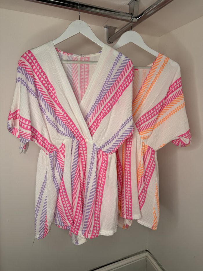 Neon Zig Zag Cheesecloth Playsuits - Image 3