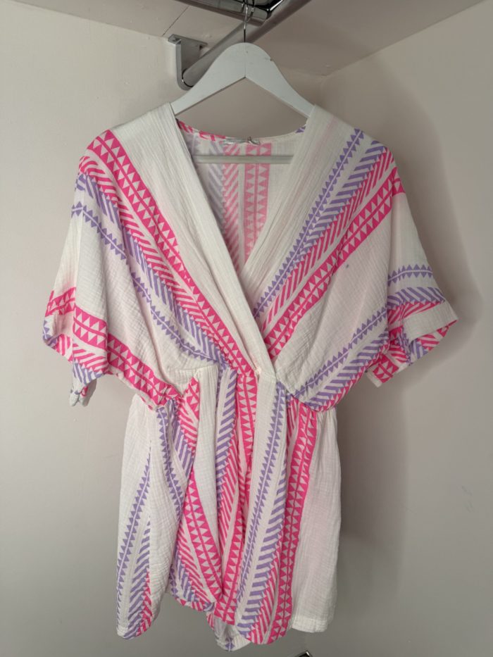 Neon Zig Zag Cheesecloth Playsuits - Image 5