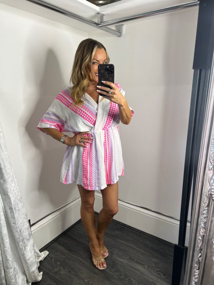 Neon Zig Zag Cheesecloth Playsuits - Image 2