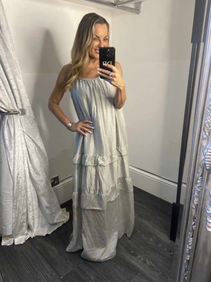 Double Frill Silky Maxi Dress - Image 3