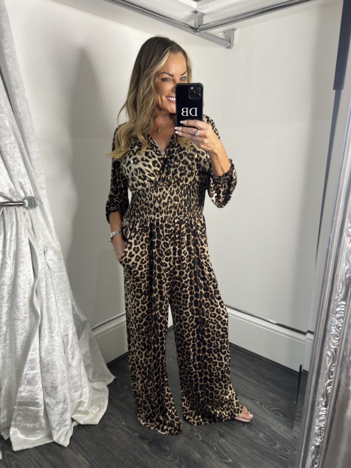 Lycra Feel Animal Print Jumpsuit