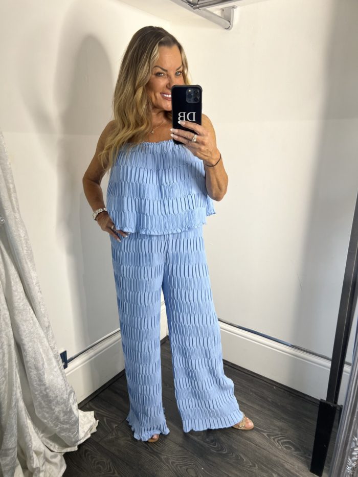 Waffle Detail Bandeau Style Jumpsuit