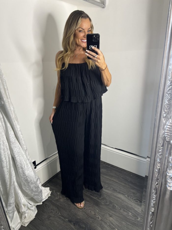 Waffle Detail Bandeau Style Jumpsuit - Image 2