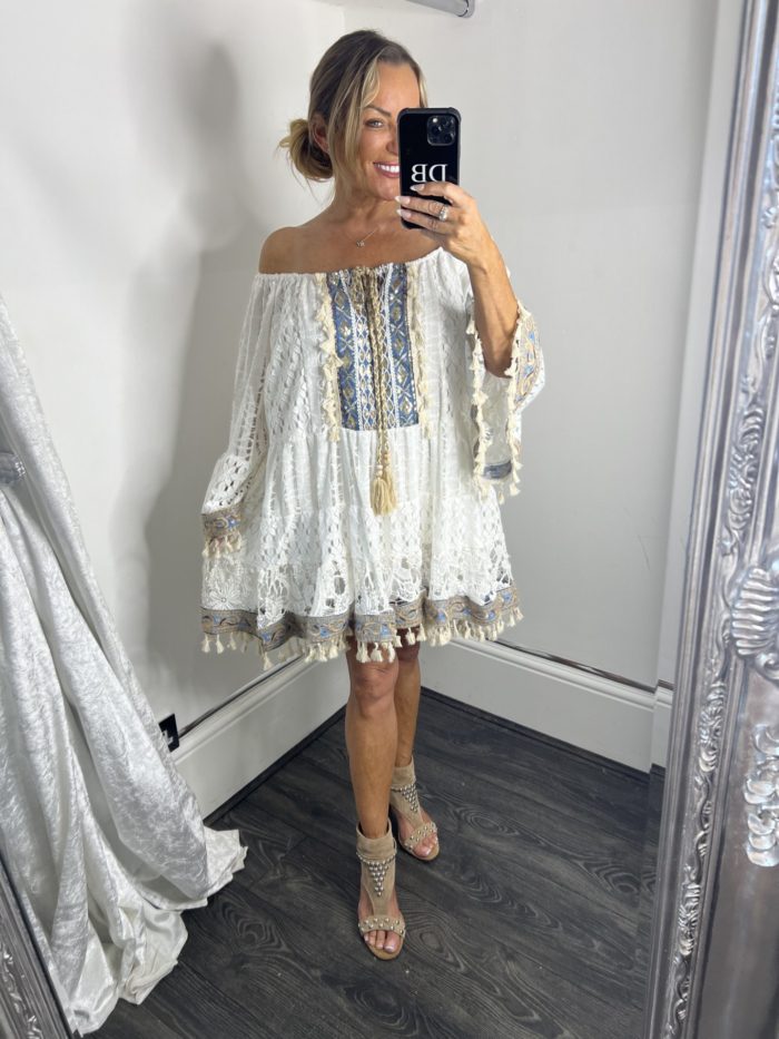 Lace Tunic Dress With Sequin Detail - Image 3