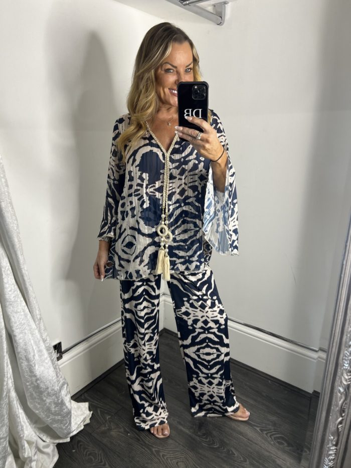Chiffon Tunic Top and Wide Leg Trouser Set - Image 6