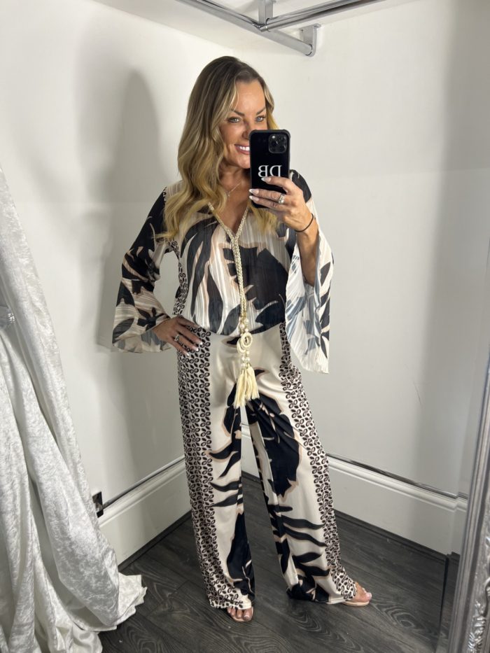 Chiffon Tunic Top and Wide Leg Trouser Set - Image 10