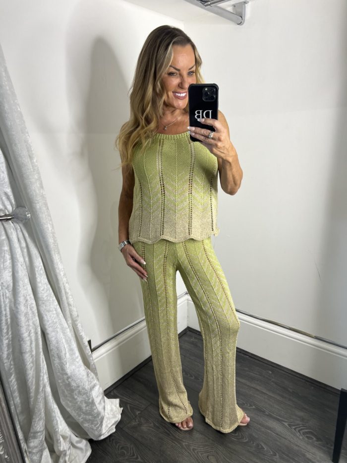 Metallic Gold Thread Zig Zag Co Ord - Image 2