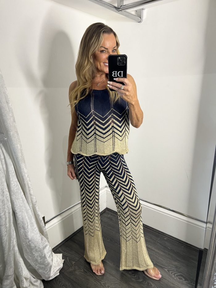 Metallic Gold Thread Zig Zag Co Ord - Image 4