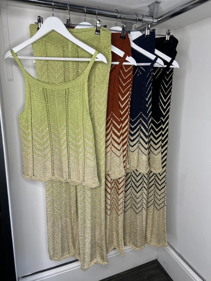 Metallic Gold Thread Zig Zag Co Ord - Image 6