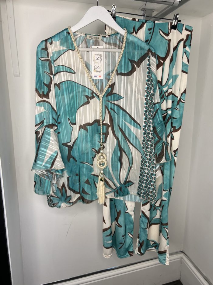Chiffon Tunic Top and Wide Leg Trouser Set - Image 3