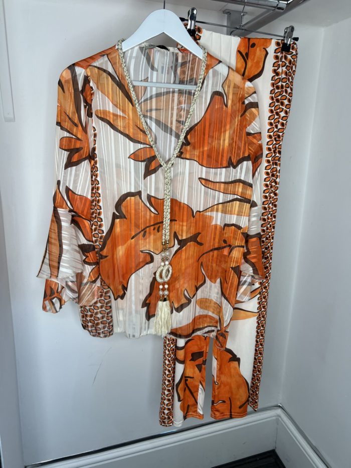 Chiffon Tunic Top and Wide Leg Trouser Set - Image 5