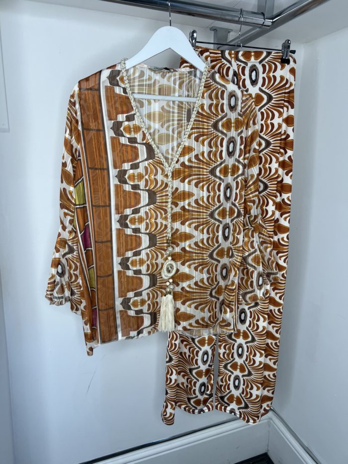 Chiffon Tunic Top and Wide Leg Trouser Set - Image 9