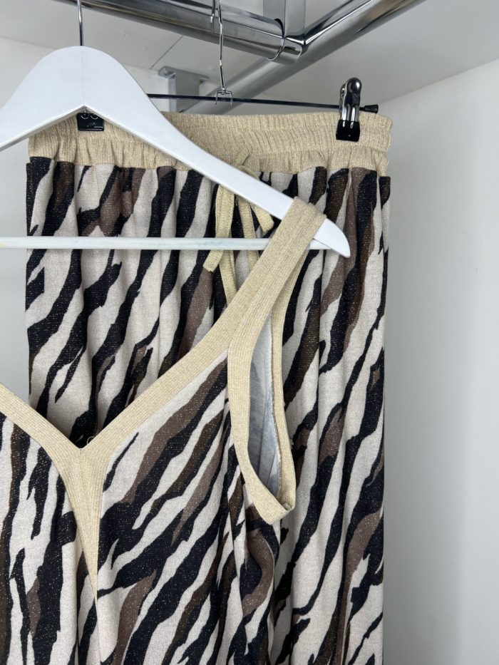 Animal Print Vest Top and Wide Leg Trouser Set - Image 7