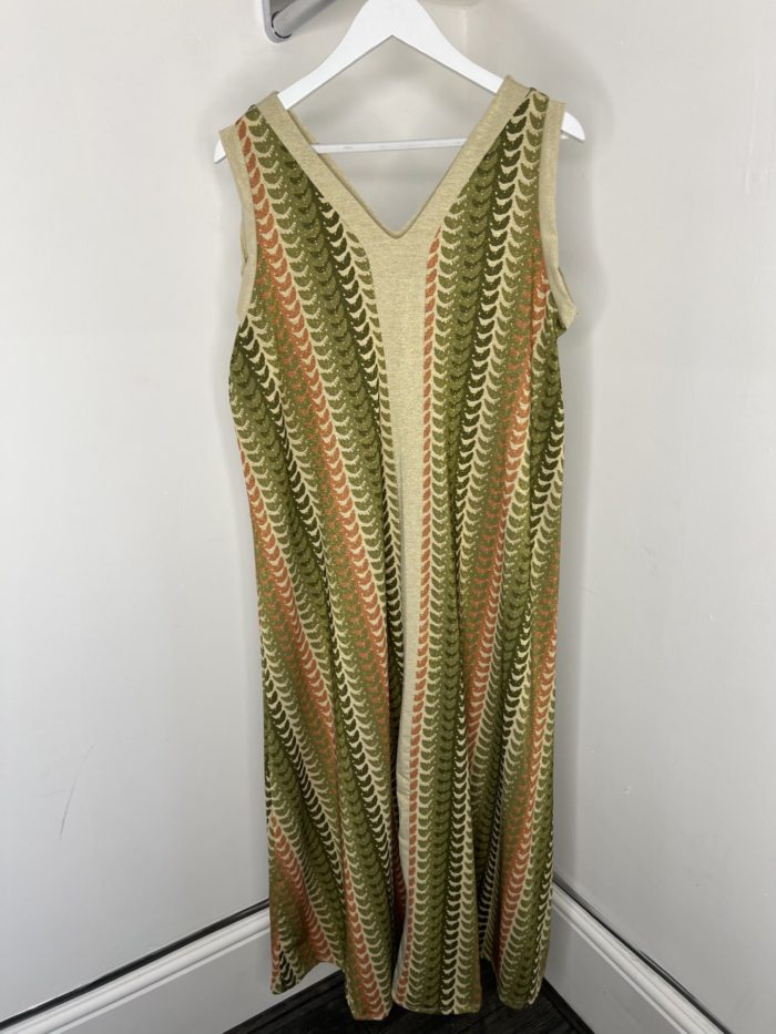 V Neck Maxi Dress With Gold Lurex Detail - Image 12
