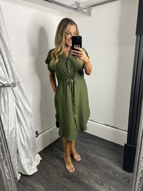 28 khaki shirt dress